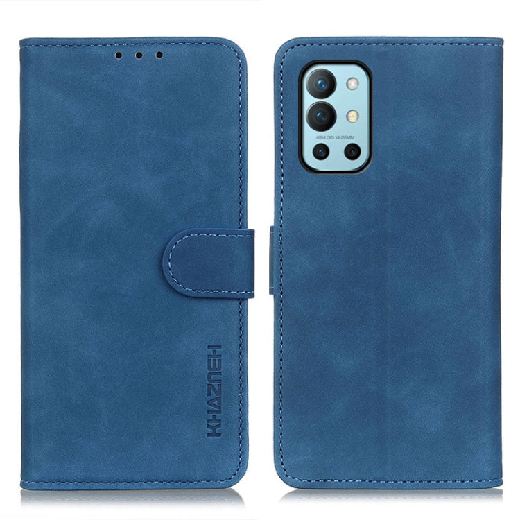 Blue flip leather-style wallet case with phone holder and card slots for KHAZNEH