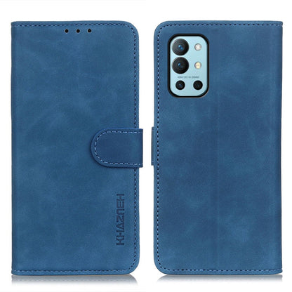 Blue flip leather-style wallet case with phone holder and card slots for KHAZNEH