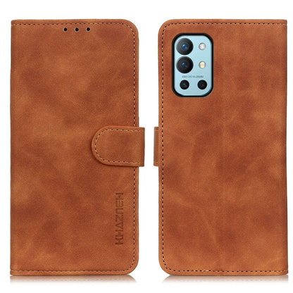 Brown flip leather-style wallet case with phone holder and card slots for KHAZNEH