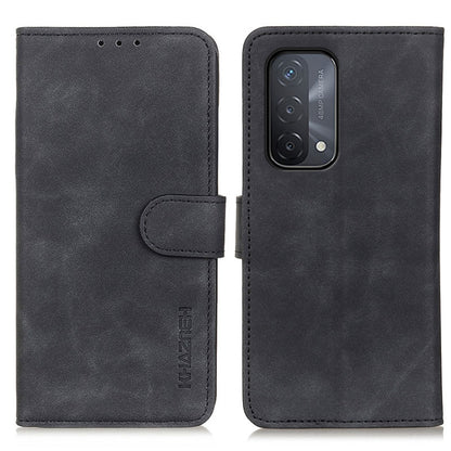 Black flip phone wallet case with camera opening, front flap tab and KHAZNEH logo.