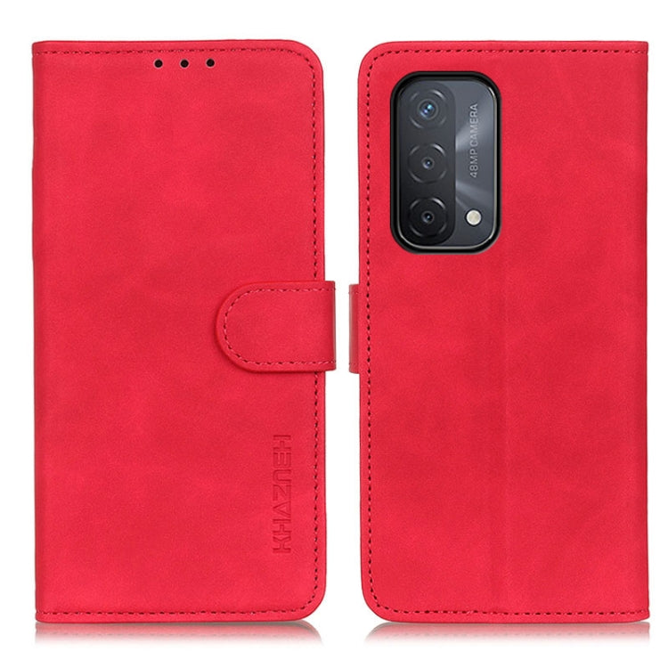 Red flip leather-style wallet case with phone holder and card slots for KHAZNEH