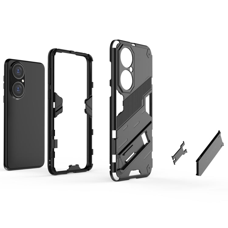 Rugged shockproof case with detachable back, TPU bumper frame, black
