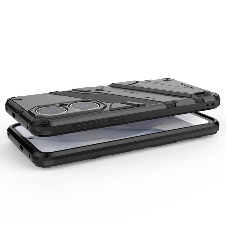 Rugged shockproof phone case base and raised screen protector, black