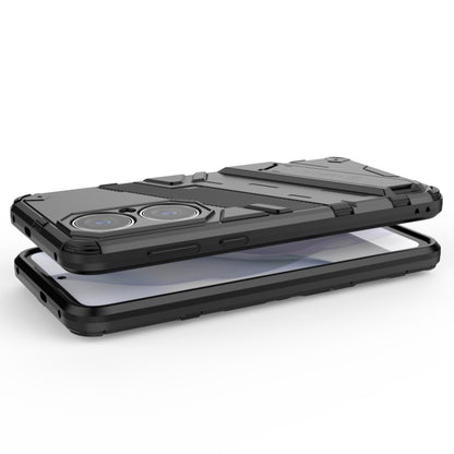 Rugged shockproof phone case base and raised screen protector, black