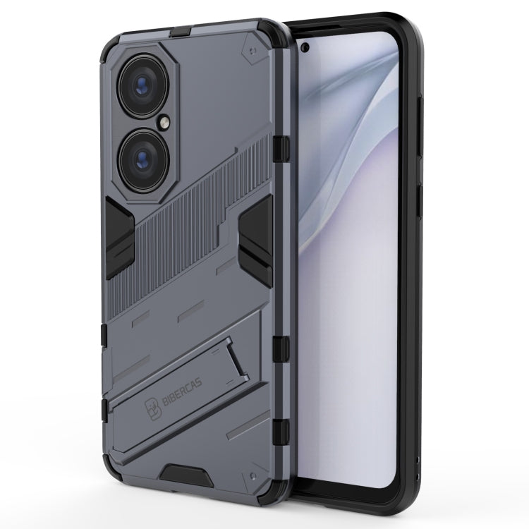 Rugged shockproof phone case with camera cutouts, dark gray/black, for Huawei P50
