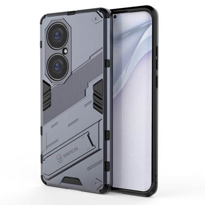 Rugged shockproof phone case with camera cutouts, dark gray/black, for Huawei P50 Pro