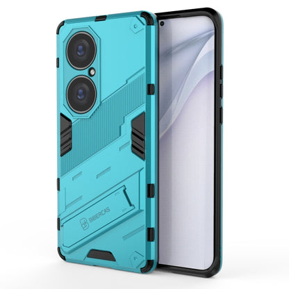 Rugged shockproof phone case with camera cutouts, teal/black, for Huawei P50 Pro