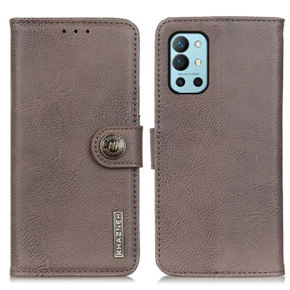 KHAZNEH leather flip phone case with card slots, khaki; holder cover and camera cutout.