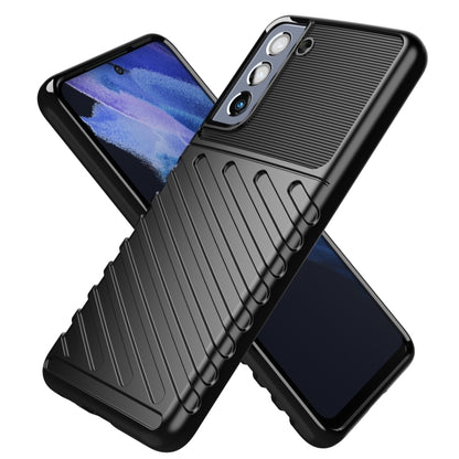 Black shockproof TPU phone case with ribbed design and camera cutouts