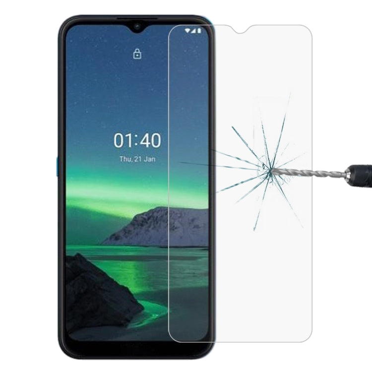 Tempered glass screen protector for Nokia 1.4 with crack-impact test on screen