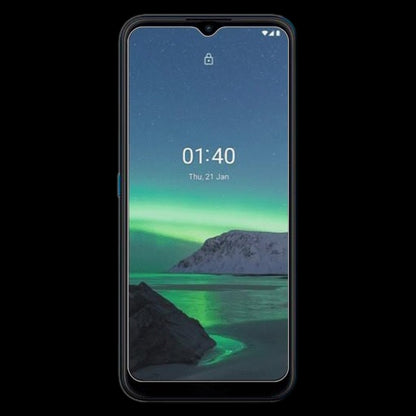 Tempered glass screen protector for Nokia 1.4 on a smartphone front