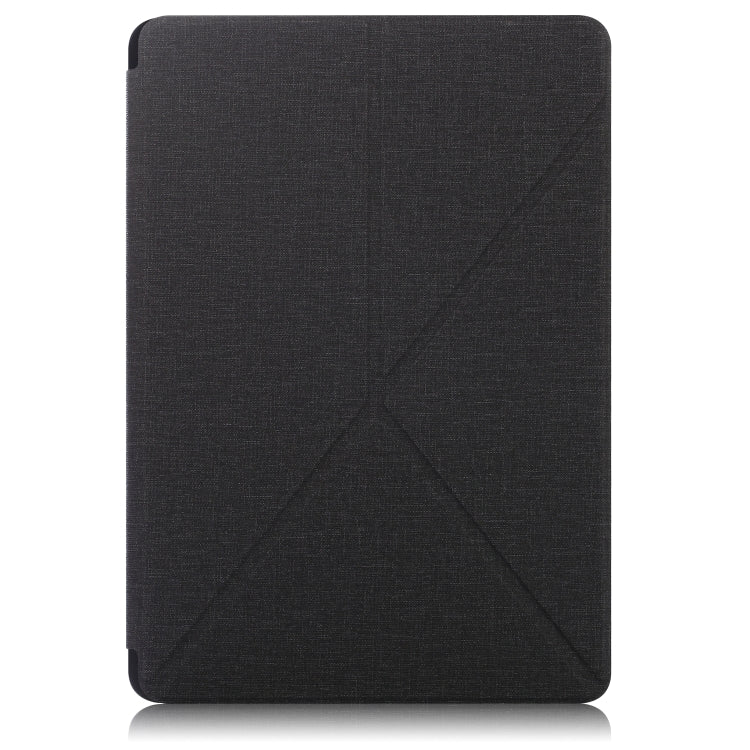 Black textured tablet case back cover with fabric finish