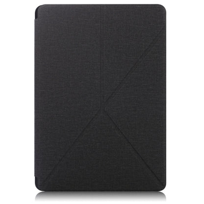 Black textured tablet case back cover with fabric finish