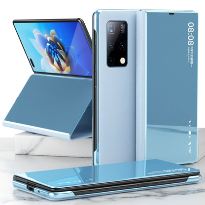 Blue mirror protective phone case with fold stand for Huawei Mate X2