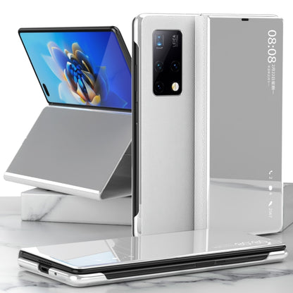 Silver mirror protective phone case with fold stand for Huawei Mate X2