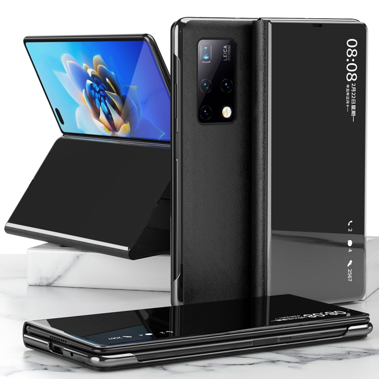 Black mirror protective phone case with fold stand for Huawei Mate X2