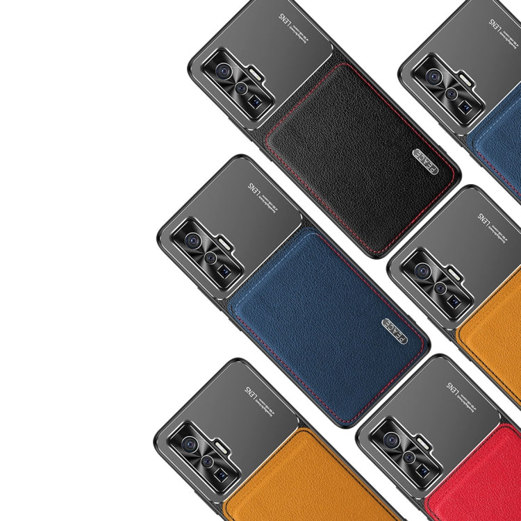 Set of protective phone cases with frosted metal camera tops and leather-texture backs in colors