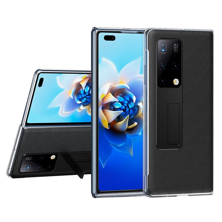 Transparent protective case with invisible holder for Huawei Mate X2, black back