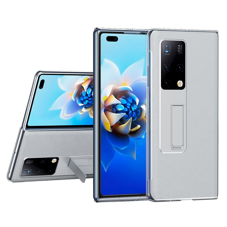 Transparent protective case with invisible holder for Huawei Mate X2, silver back