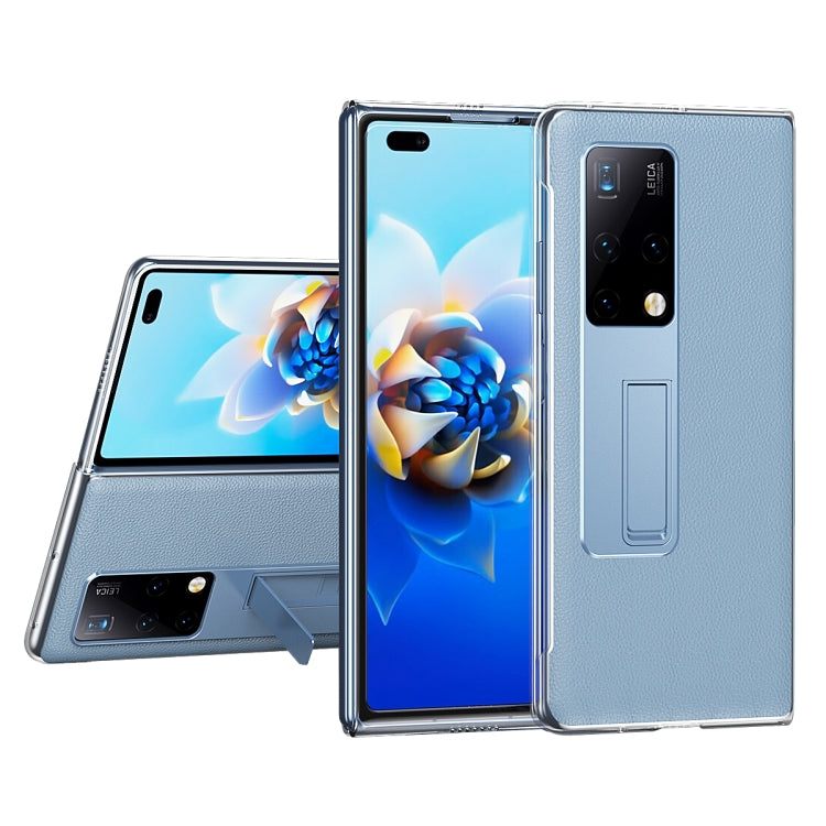 Transparent protective case with invisible holder for Huawei Mate X2, light blue back