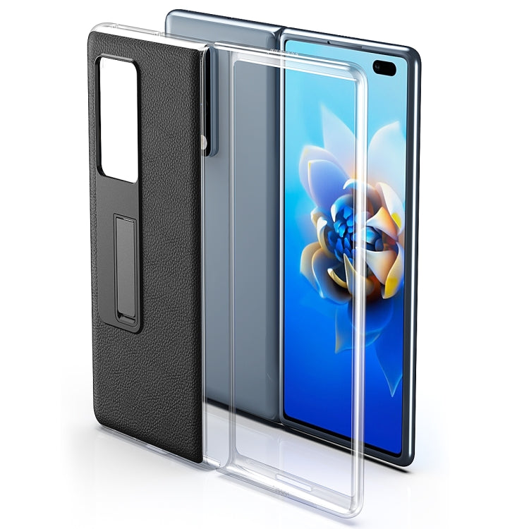Transparent protective case with invisible holder for Huawei Mate X2, side profile