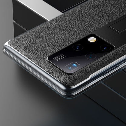 Transparent protective case with invisible holder for Huawei Mate X2, black camera cutout