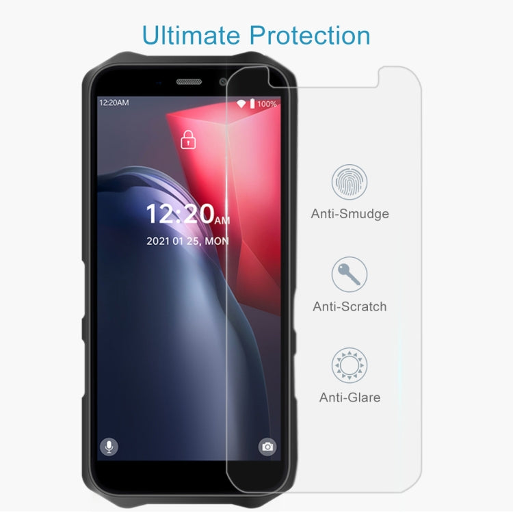 Tempered glass screen protector film on phone screen with anti-smudge, anti-scratch