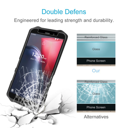 Tempered glass screen protector film with impact protection and reinforced glass layer