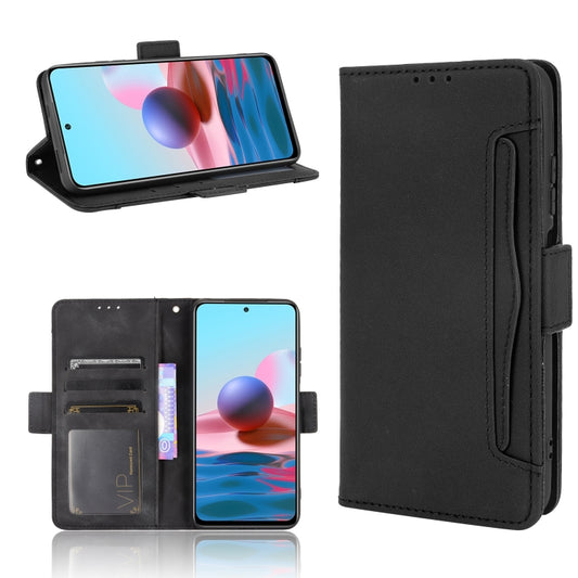 Black leather flip phone case with card slots, photo frame, and viewing stand