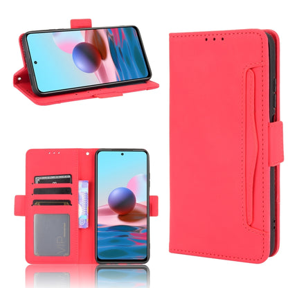Red leather flip phone case with card slots and side holder, horizontal flip with photo window
