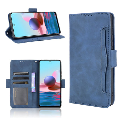 Blue wallet-style flip leather phone case with card slots and viewing stand flap.