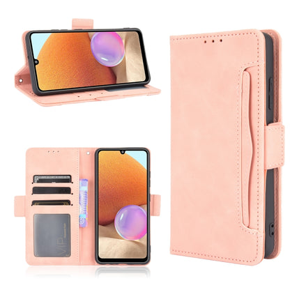 Peach flip leather phone case with card slots and photo holder
