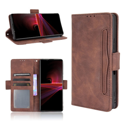 Brown leather flip phone case with front cover closed and camera cutout