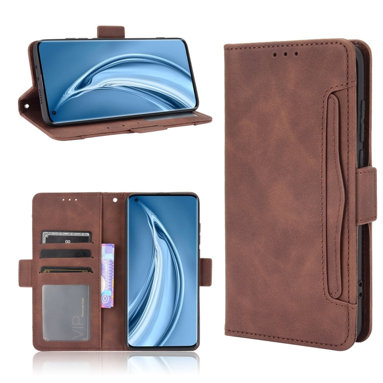 Brown leather flip phone case with inner card slots and photo window