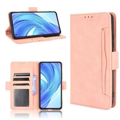 Pink flip leather phone case with card slots and holder, secure magnetic flap