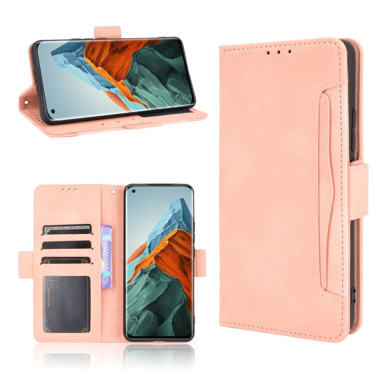 Pink horizontal flip leather phone case with card slots and side holder