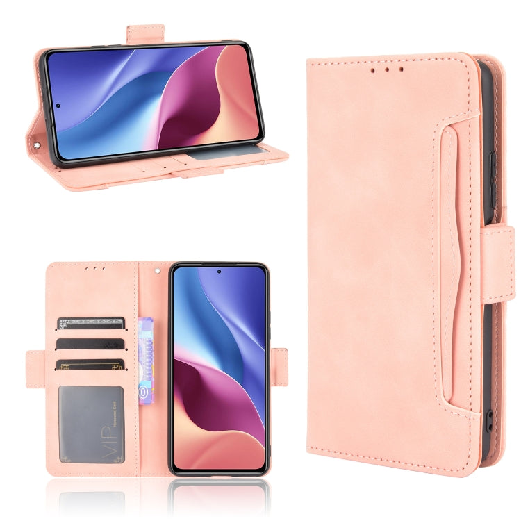 Pink flip leather phone case with card slots and built-in holder window
