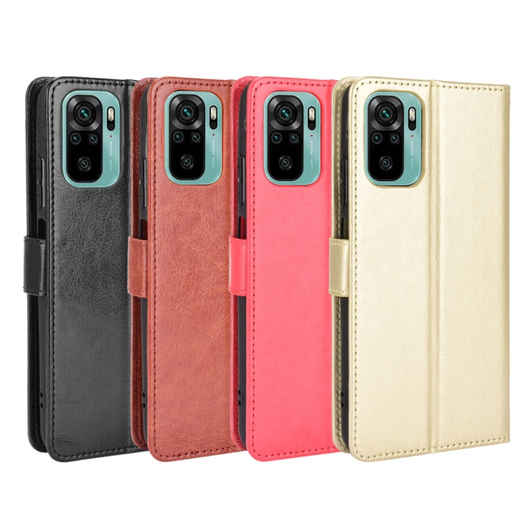 Leather flip phone case set in black, brown, red, and gold colors