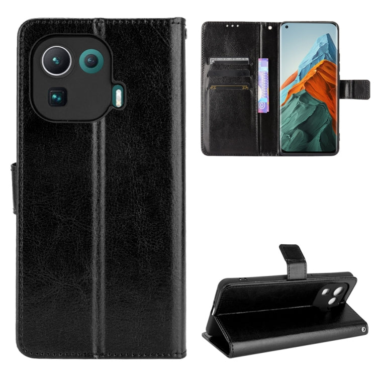 Black retro textured leather phone case with card slots and flip stand holder