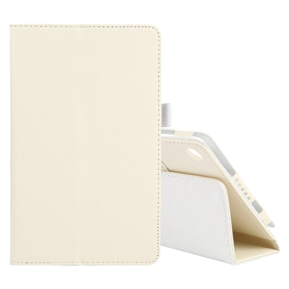White litchi-textured flip leather tablet case with fold stand and interior holder