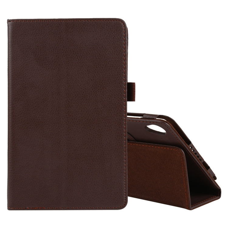 Brown leather tablet flip case with kickstand and interior holder