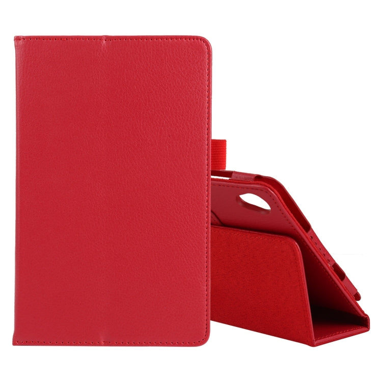 Red leather tablet flip case with kickstand and interior holder