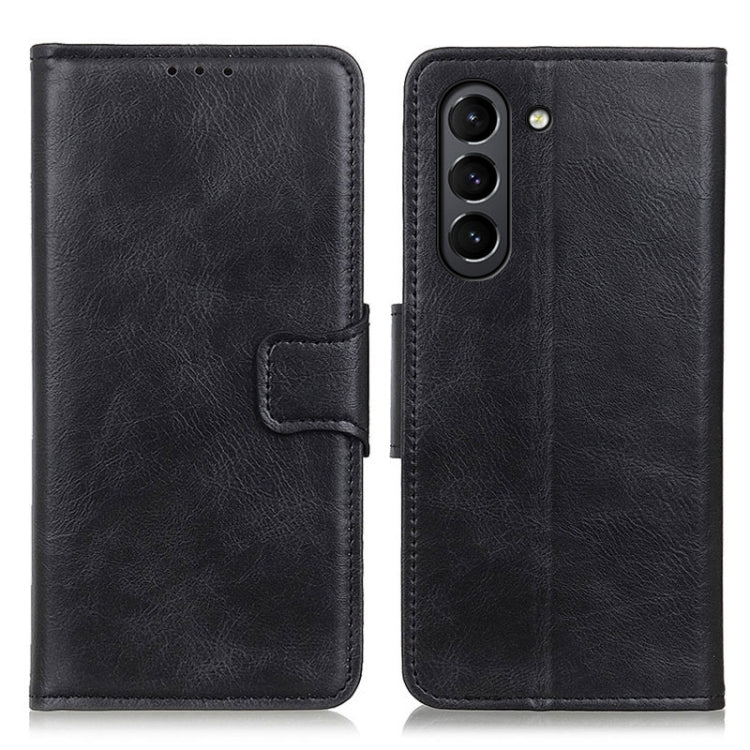 Black leather phone wallet case, front cover and back with camera cutouts