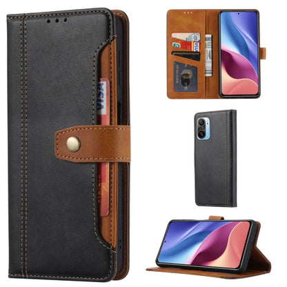 Black leather phone wallet case with photo frame, card slots, and flip cover.