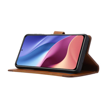 Coffee leather folio phone case with kickstand and card holder, flip cover.