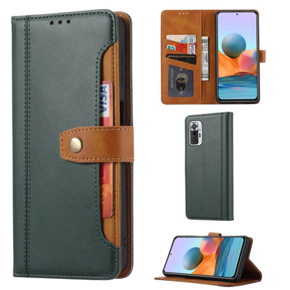Teal leather flip phone case with photo frame window, clasp, and card slots