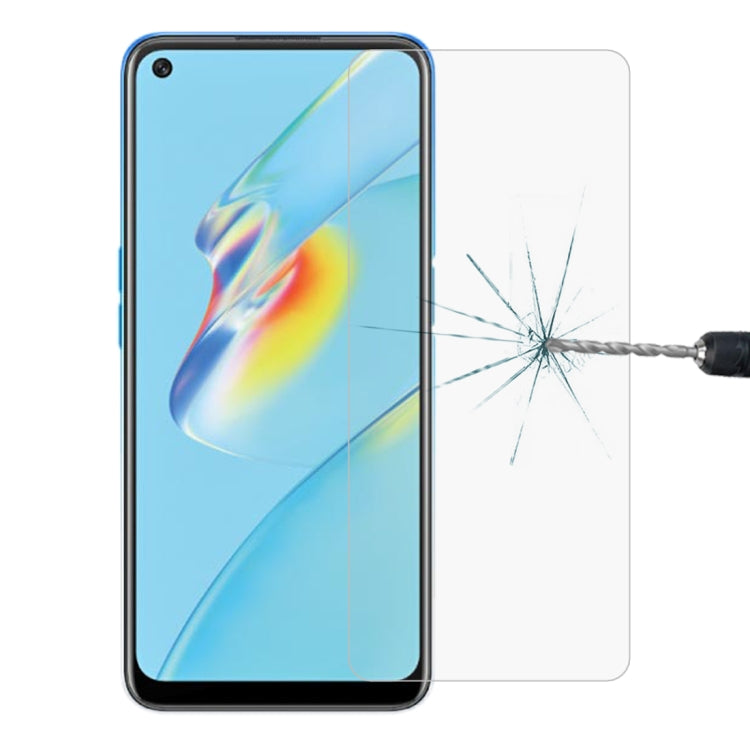 Full-face 2.5D tempered glass screen protector for OPPO phone, impact crack on film
