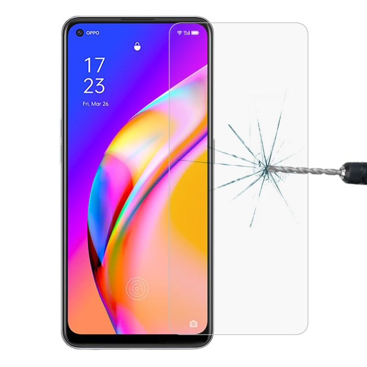 Full-face 2.5D tempered glass screen protector for OPPO phone, impact crack on film