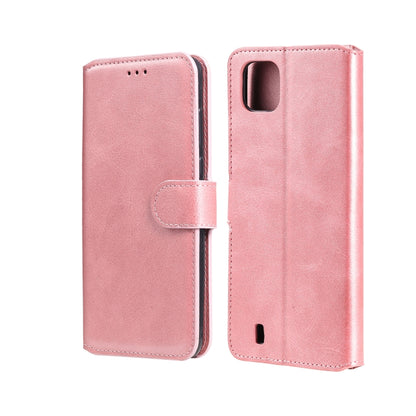 Rose gold flip leather phone case with card holder flap and rear camera/port cutouts