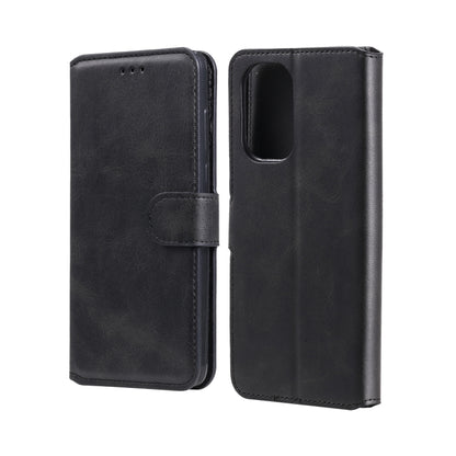 Black PU wallet-style flip case with fold-over cover, card slots and camera opening